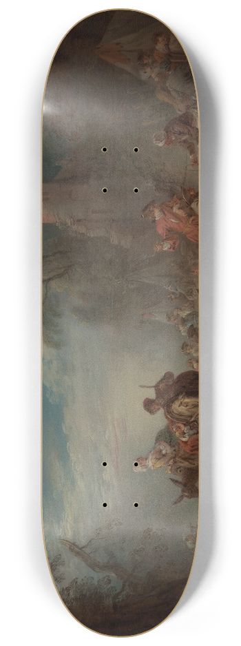 Jean-Baptiste Pater - Troops at Rest 8.25 inch art skate deck