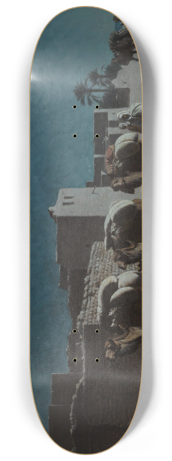 Jean Baptiste Paul Lazerges - Camel Train By Moonlight 8.25 inch art skate deck
