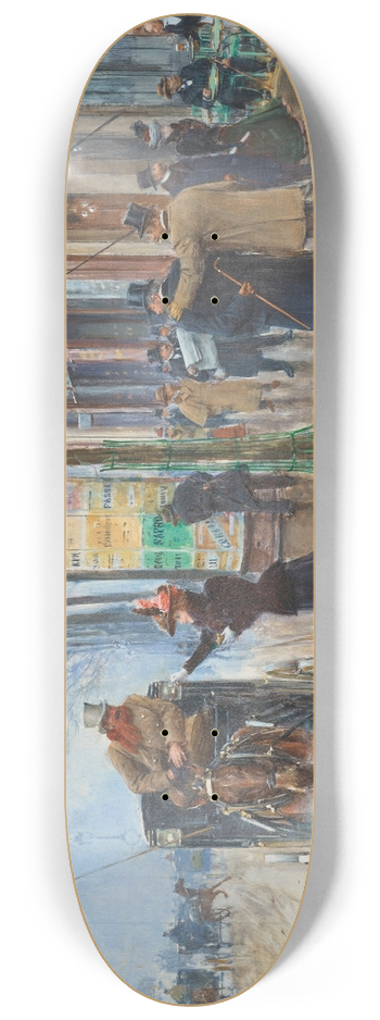 Jean Braud - Scne de rue Parisienne 8.25 inch art skate deck