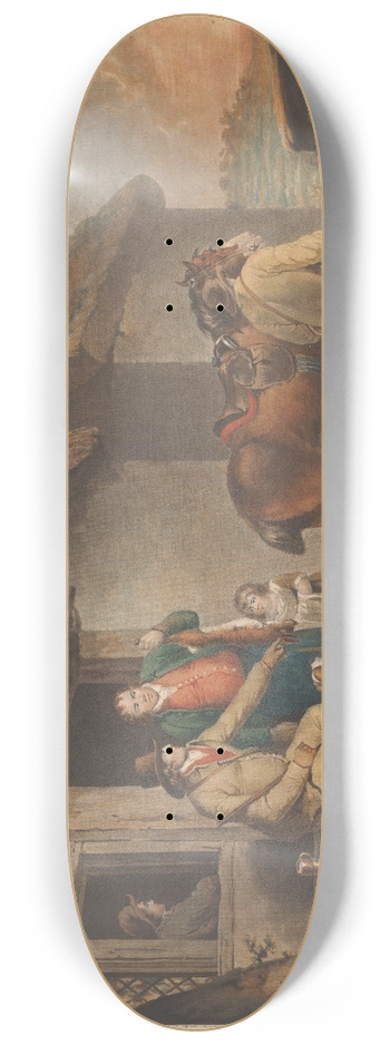 George Morland - The First of September  Evening 8.25 inch art skate deck