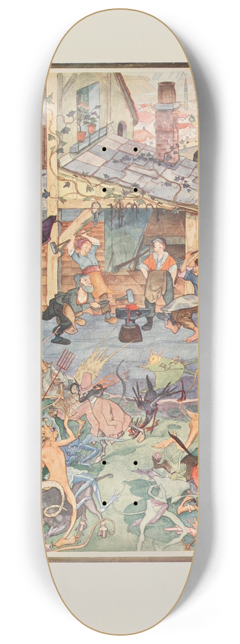 Jean de Bosschre - The Devil beaten Three Times 8.25 inch art skate deck