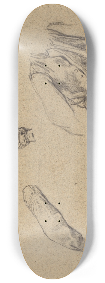 Jean-Franois Millet - Costume Studies 8.25 inch art skate deck