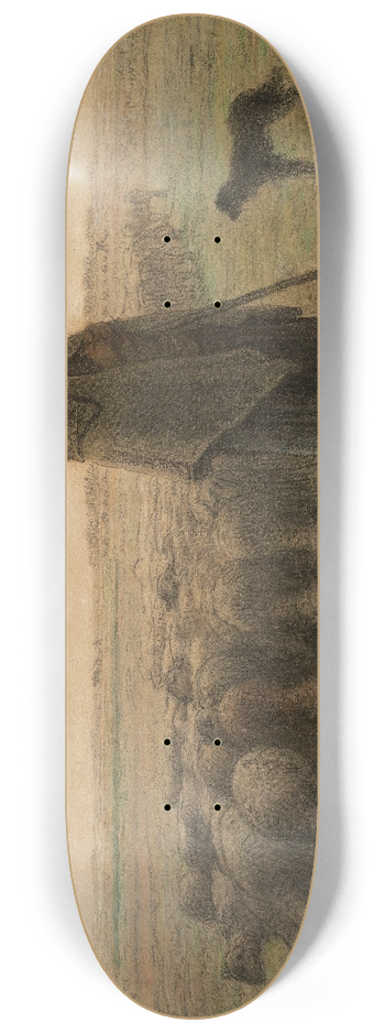 Jean-Franois Millet - Shepherdess and Her Flock 8.25 inch art skate deck
