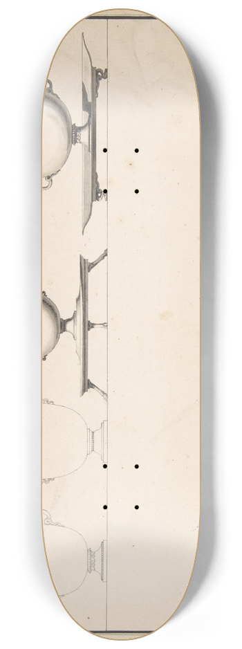 Jean Guillaume Moitte - Studies of Eight Silver Pieces 8.25 inch art skate deck