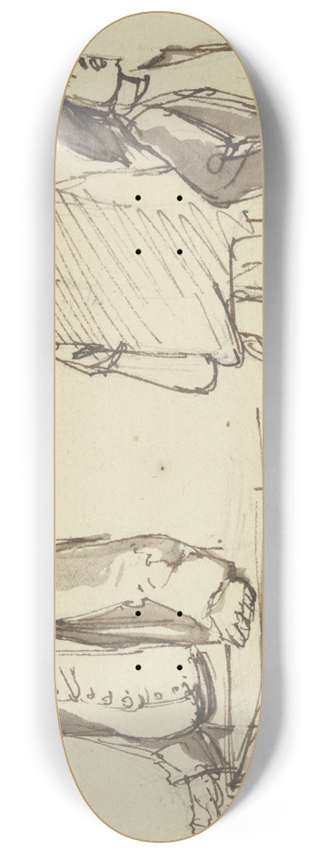Jean-Jacques de Boissieu - Three farmers 8.25 inch art skate deck