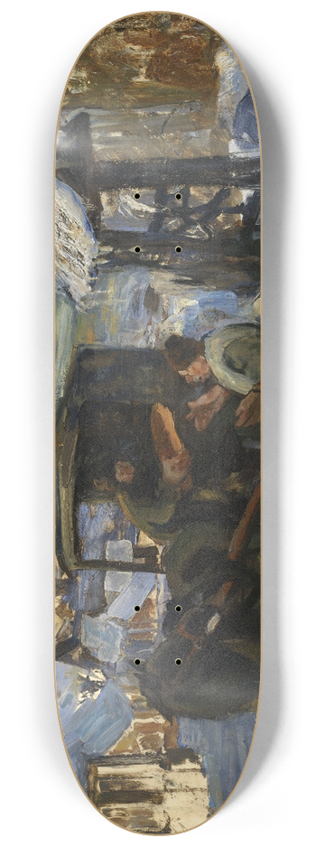 George Overbury Hart - Village Scene 8.25 inch art skate deck