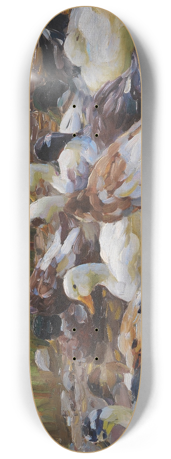 Alexander Koester - Meine Enten (Elf Enten am Ufer) 8.25 inch art skate deck