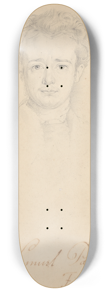 George Richmond - Portrait of Samuel Palmer, February 5, 1828 8.25 inch art skate deck