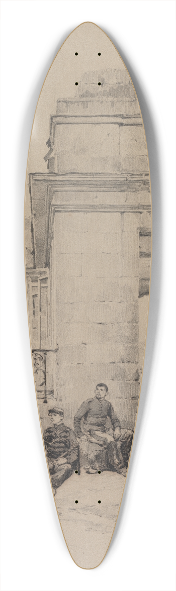 Jean-Baptiste douard Detaille - Soldiers Resting (recto) 39.3 inch art pintail longboard deck