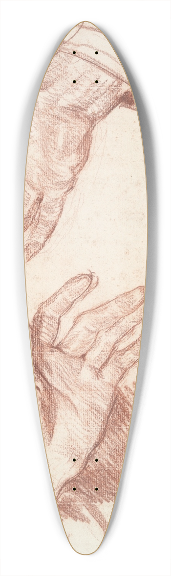 Jean-Baptiste Greuze - Study of 2Hands 39.3 inch art pintail longboard deck