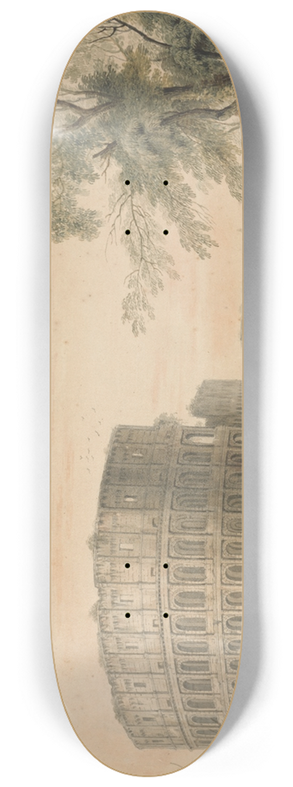 George Robertson - Colosseum, Rome, with Arch to the Left 8.25 inch art skate deck