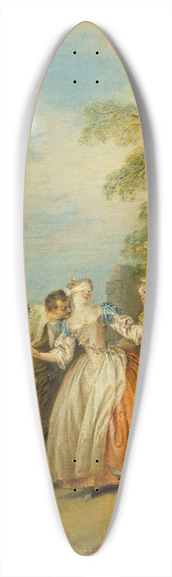 Jean-Baptiste Pater - Le colin-maillard (Blind Mans Buff) 39.3 inch art pintail longboard deck