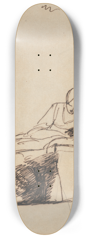 George Romney - A Seated Woman 8.25 inch art skate deck