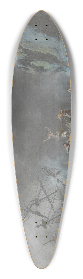 Jean-Baptiste Pillement - A Shipwreck in a Storm 39.3 inch art pintail longboard deck