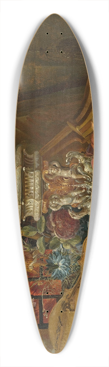 Jean-Baptiste van Moerkercke - Still Life With Musical Instruments 39.3 inch art pintail longboard deck