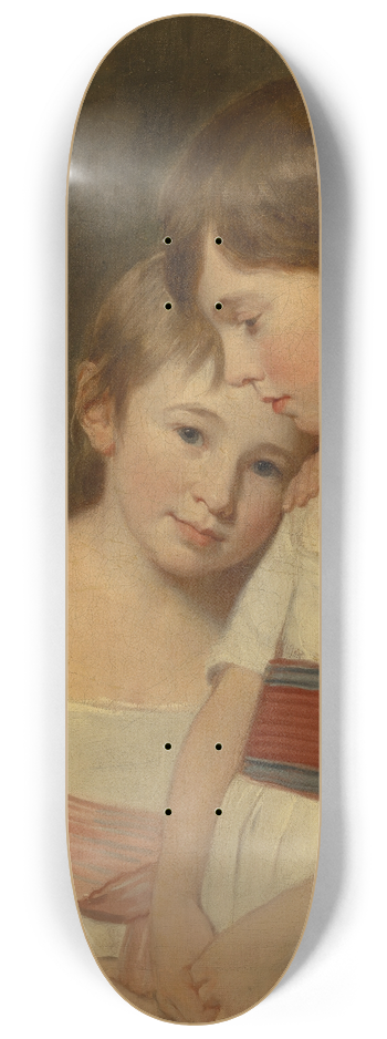 George Romney - Double portrait of two siblings 8.25 inch art skate deck