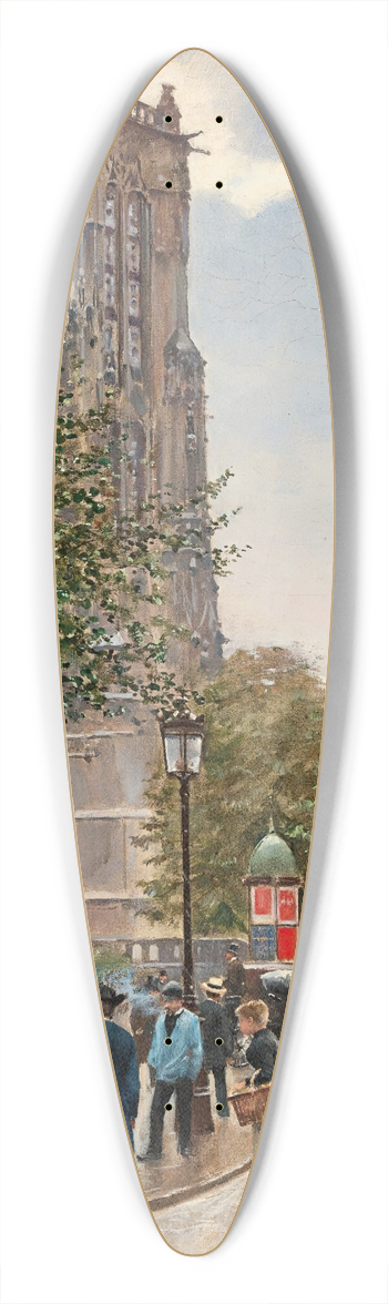Jean Braud - La Tour Saint Jacques 39.3 inch art pintail longboard deck