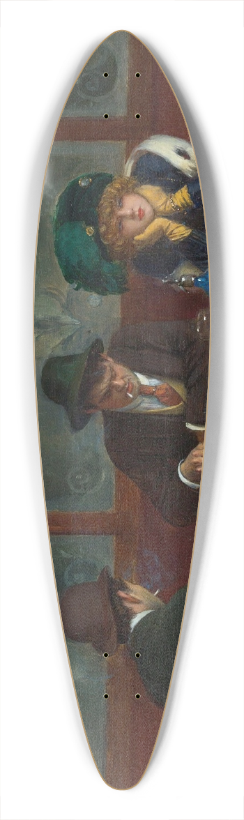 Jean Braud - Les joueurs de jacquet backgammon 39.3 inch art pintail longboard deck