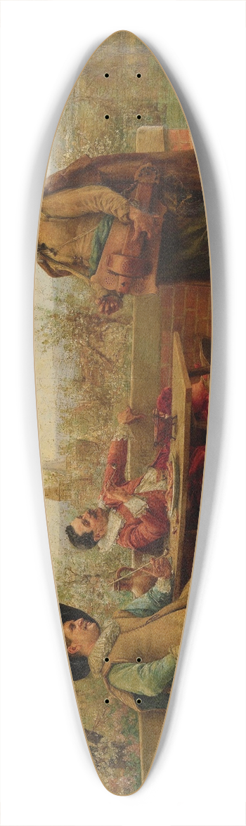 Jean Charles Meissonier - Springtime On The Terrace 39.3 inch art pintail longboard deck
