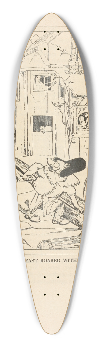Jean de Bosschre - The poor beast roared with pain 39.3 inch art pintail longboard deck