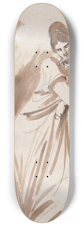 George Romney - Lady Leaning on a Column 8.25 inch art skate deck