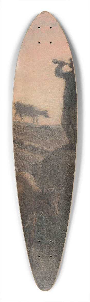 Jean-Franois Millet - Calling Home the Cows 39.3 inch art pintail longboard deck