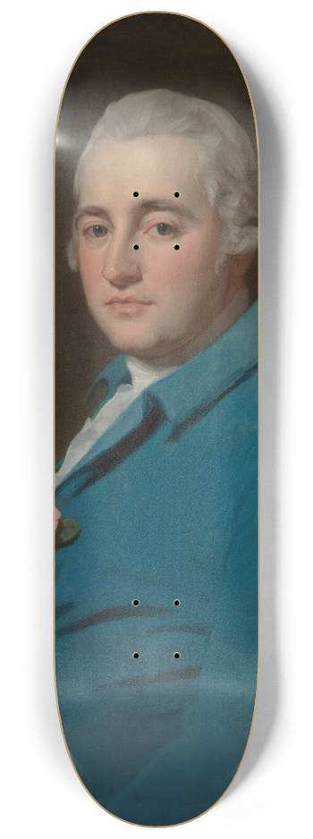 George Romney - Portrait of a gentleman, traditionally identified as Atkinson Grimshaw 8.25 inch art skate deck