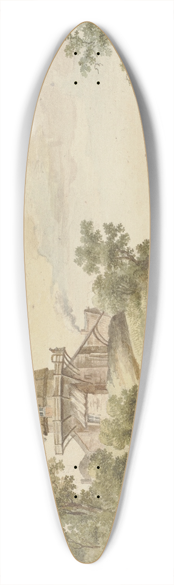 Jean George Teissier - Kleiner Flu, an dessen Ufer zwei Windmhlen 39.3 inch art pintail longboard deck