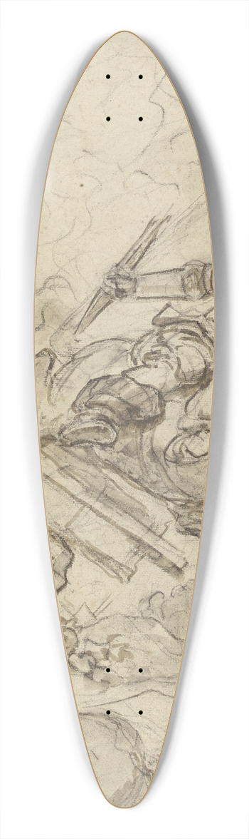Jean-Honor Fragonard - Don Quixote Attacking the Windmill 39.3 inch art pintail longboard deck