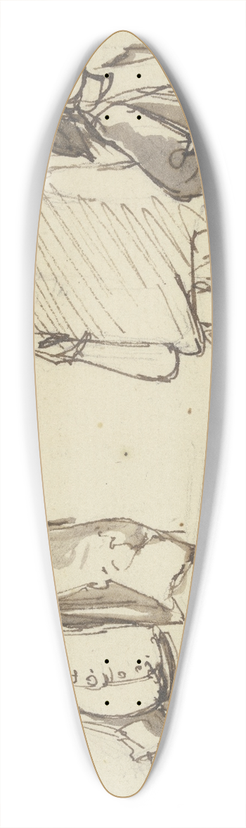 Jean-Jacques de Boissieu - Three farmers 39.3 inch art pintail longboard deck