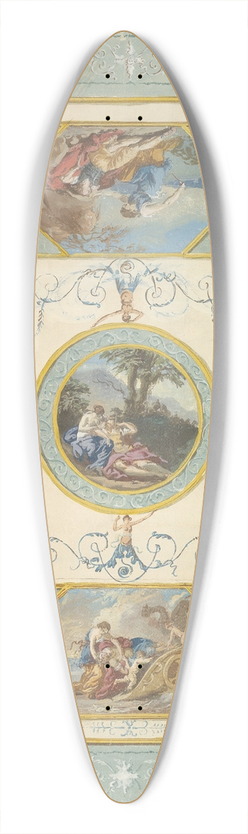Jean-Jacques Lagrene - Study for a Ceiling 39.3 inch art pintail longboard deck