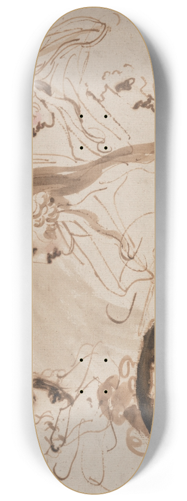George Romney - Studies for the Head of a Lady (Studies of a Womans Head) 8.25 inch art skate deck