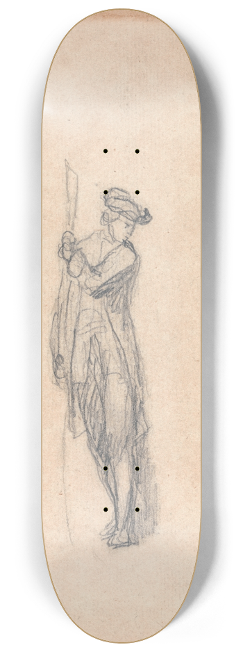George Romney - Three Sketches of a Man in Uniform 8.25 inch art skate deck
