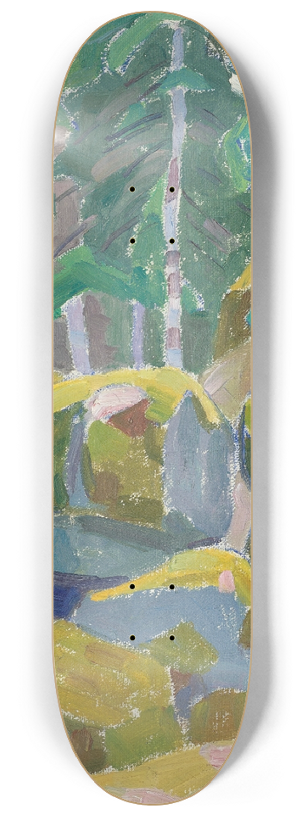 Alexander Konstantinovich Bogomazov - Landscape With Trees 8.25 inch art skate deck