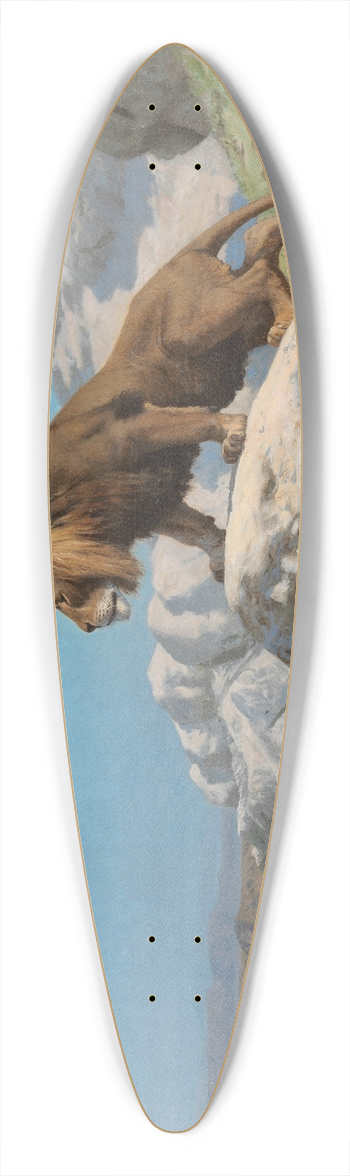 Jean-Lon Grme - Lion on the Watch 39.3 inch art pintail longboard deck