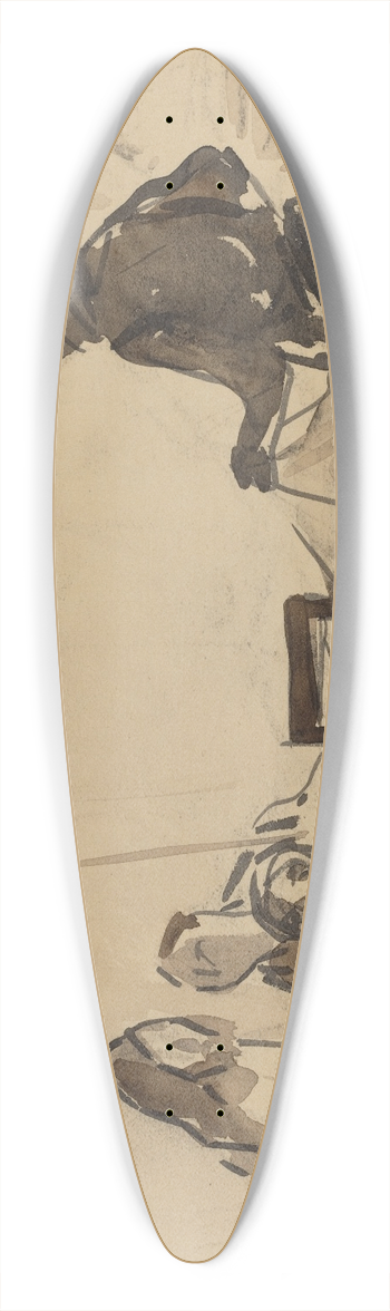 Jean-Louis Forain - Before the Repast at Emmaus 39.3 inch art pintail longboard deck