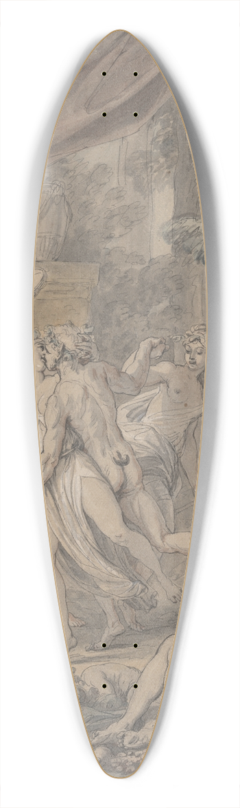 Jean Michel Moreau the Younger - Bacchanale 39.3 inch art pintail longboard deck