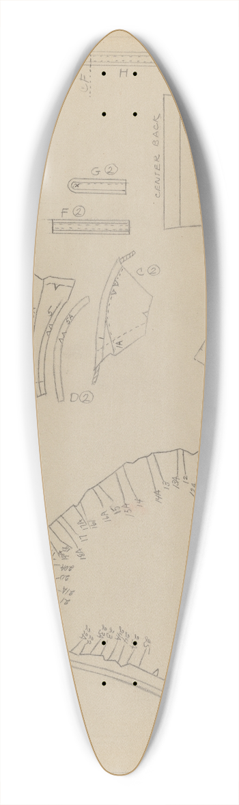 Jean Peszel - Pattern for Dress 39.3 inch art pintail longboard deck