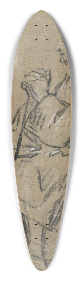 Jean Simon Chardin - Study of a Seated Man 39.3 inch art pintail longboard deck