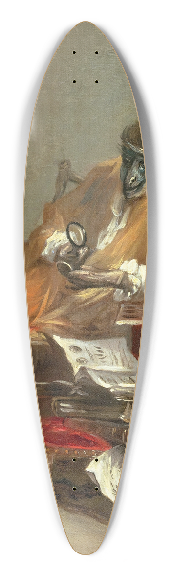 Jean Simon Chardin - The Monkey Antiquarian 39.3 inch art pintail longboard deck