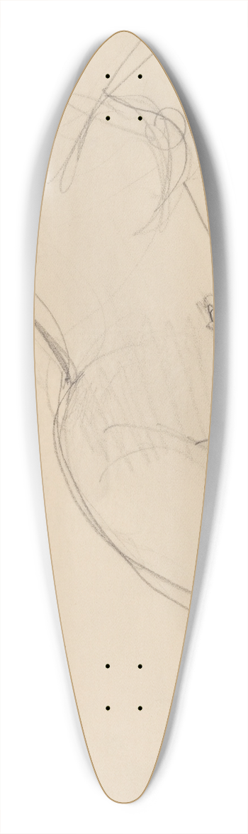 Jens Adolf Jerichau - Kvindelig model, liggende 39.3 inch art pintail longboard deck