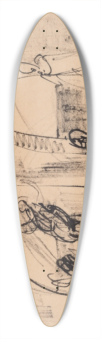 Jens Adolf Jerichau - Udkast til maleriet Hcuba 39.3 inch art pintail longboard deck