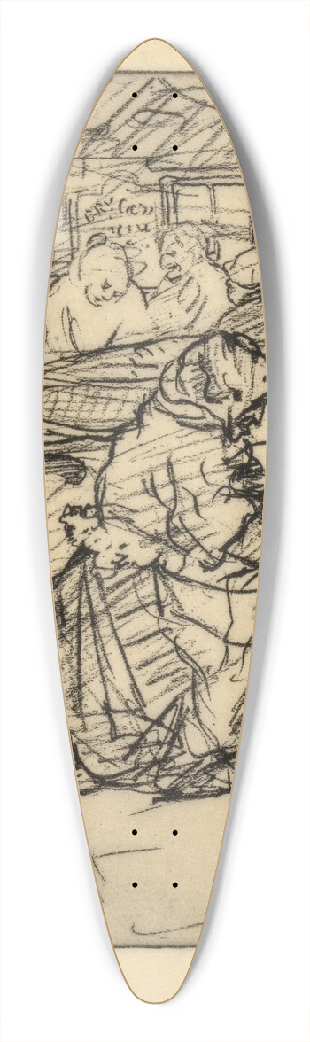 Jerome Myers - The Immigrants 39.3 inch art pintail longboard deck