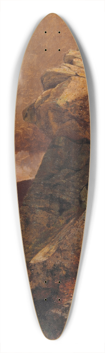 Jervis McEntee - A Cliff in the Katskills 39.3 inch art pintail longboard deck