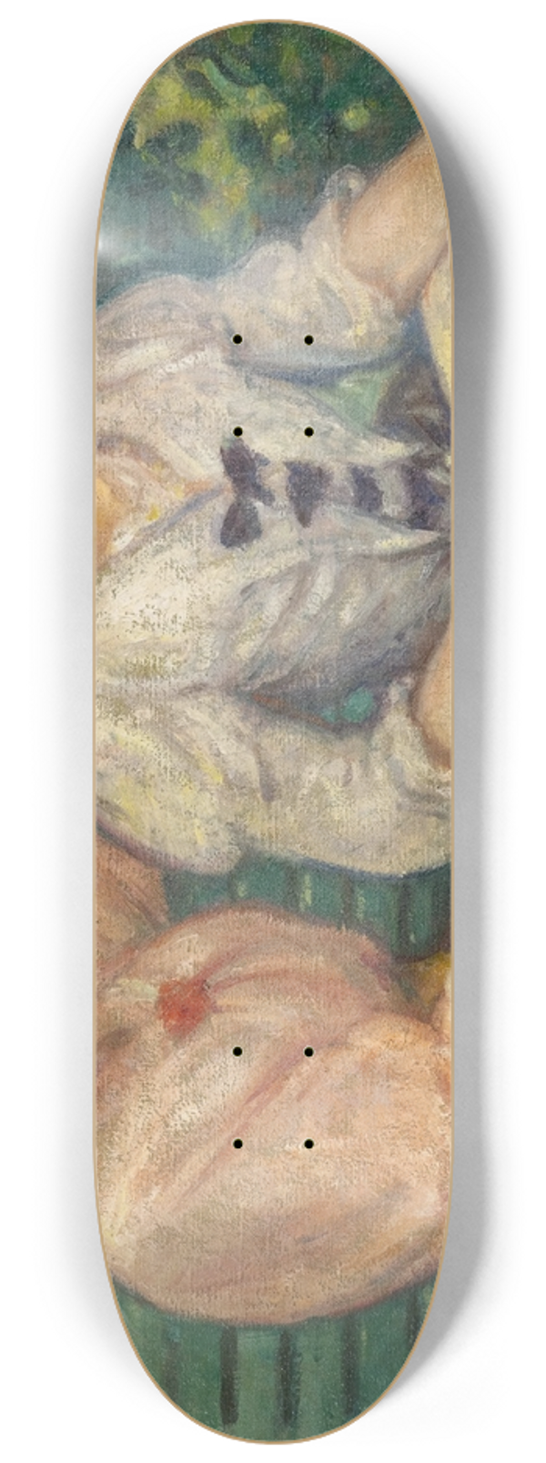 Georges d'Espagnat - Blanche Viau et Alice Viau (Deux jeunes filles lisant sur un banc) 8.25 inch art skate deck