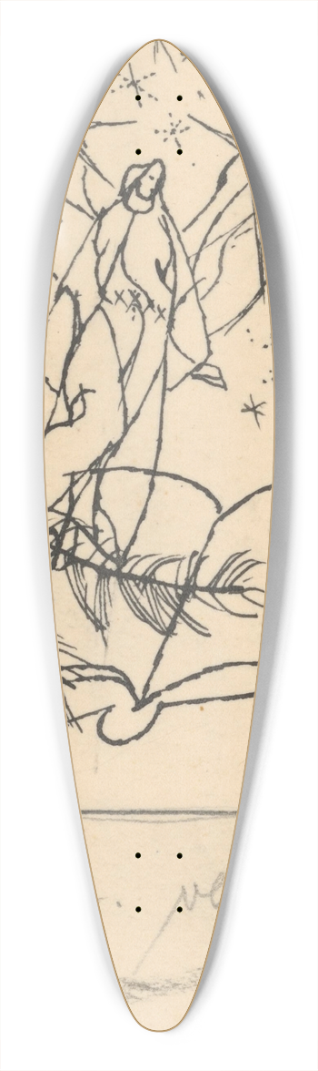 Jn Novk - Ex Libris 39.3 inch art pintail longboard deck