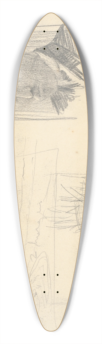 Jn Thain - Sketchbook 39.3 inch art pintail longboard deck