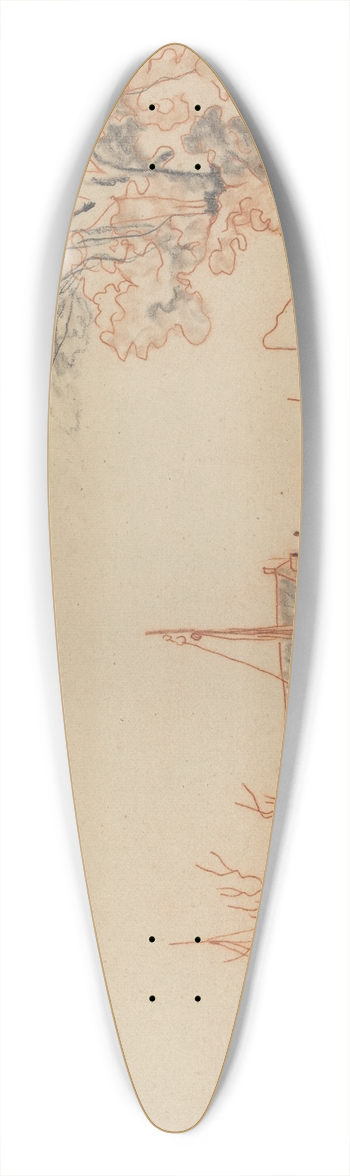 Johan Barthold Jongkind - Bords de Canal 39.3 inch art pintail longboard deck