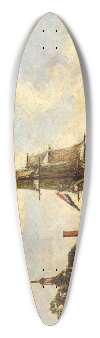 Johan Barthold Jongkind - Canal en Hollande 39.3 inch art pintail longboard deck
