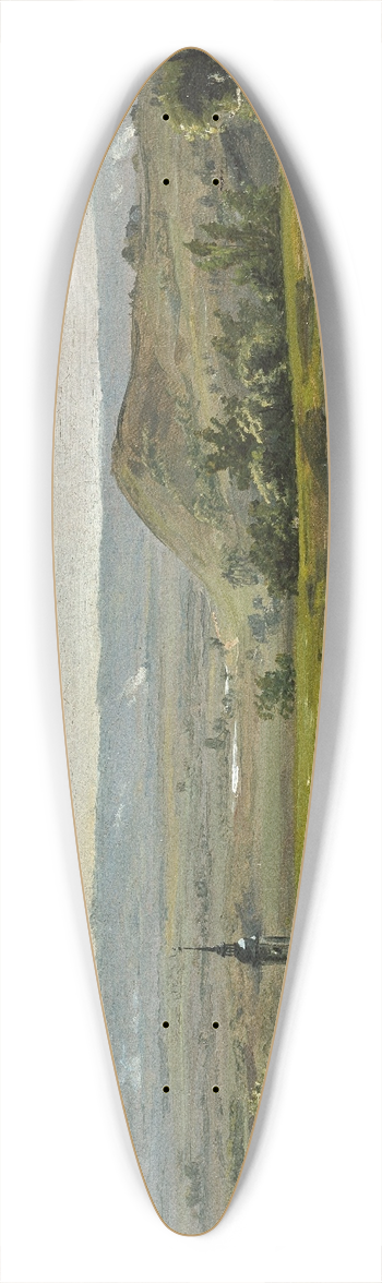 Johan Christian Dahl - Green Fields near Meissen 39.3 inch art pintail longboard deck